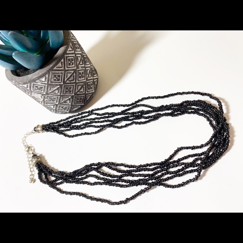 ❤️ 3/20 Black Beaded Muti Strand Choker